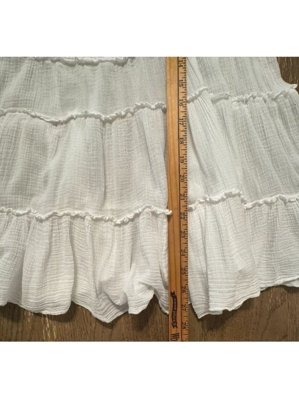 Free People Tiered Peasant Tuxedo Button Down Blouse White Gauze Tunic Babydoll - Picture 4 of 11